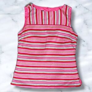 Talbots PIink Striped Silk Sleeveless Top - Size 6P